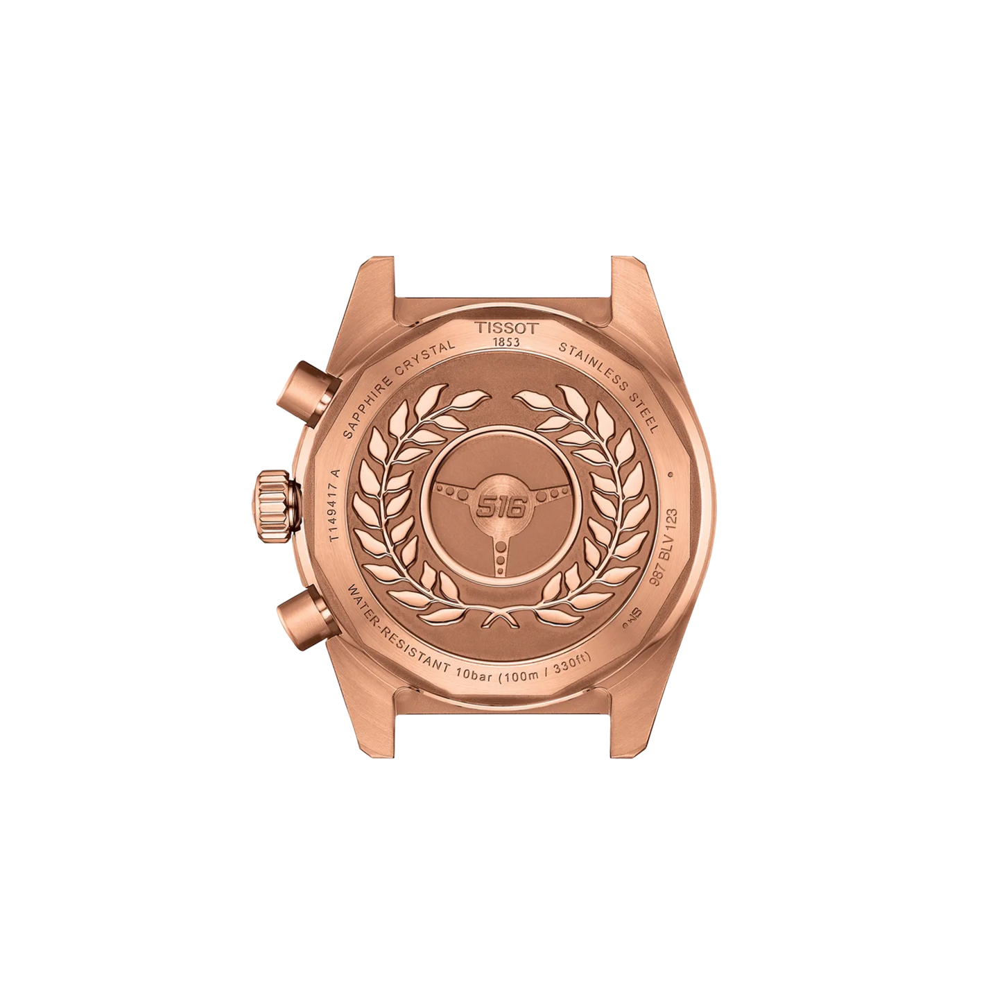 Tissot PR516 Chronograph Rose Gold PVD Black Dial Watch 40mm