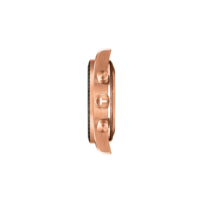 Tissot PR516 Chronograph Rose Gold PVD Black Dial Watch 40mm