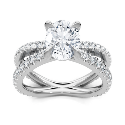 Imagine Bridal 14K White Gold Oval Diamond Engagement Ring 0.62ct