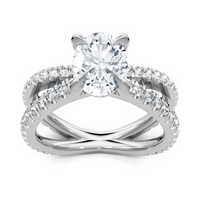 Imagine Bridal 14K White Gold Oval Diamond Engagement Ring 0.62ct