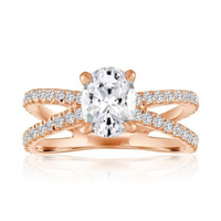 Imagine Bridal 14K Yellow Gold Oval Diamond Engagement Ring 0.62ct