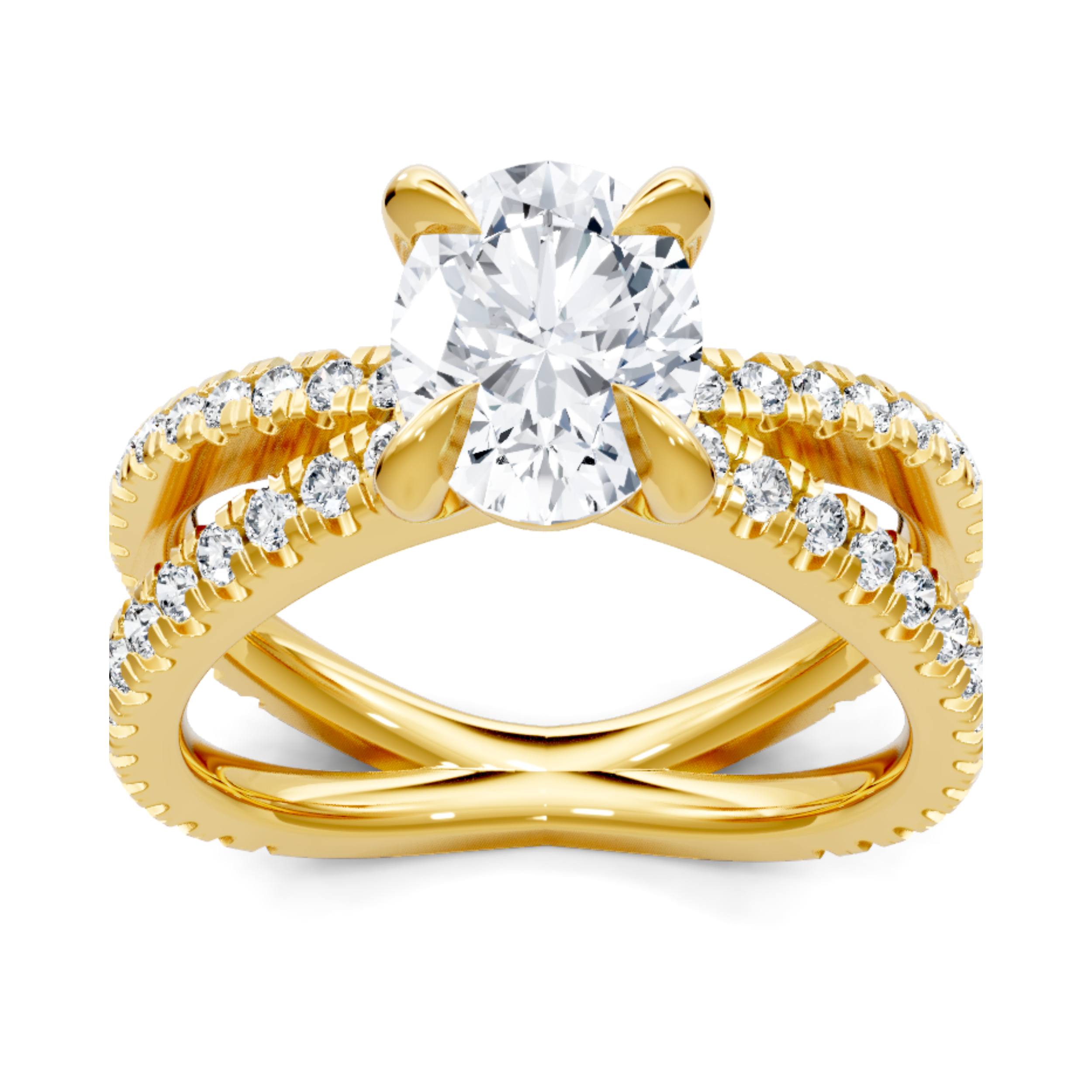 Imagine Bridal 14K Yellow Gold Oval Diamond Engagement Ring 0.62ct