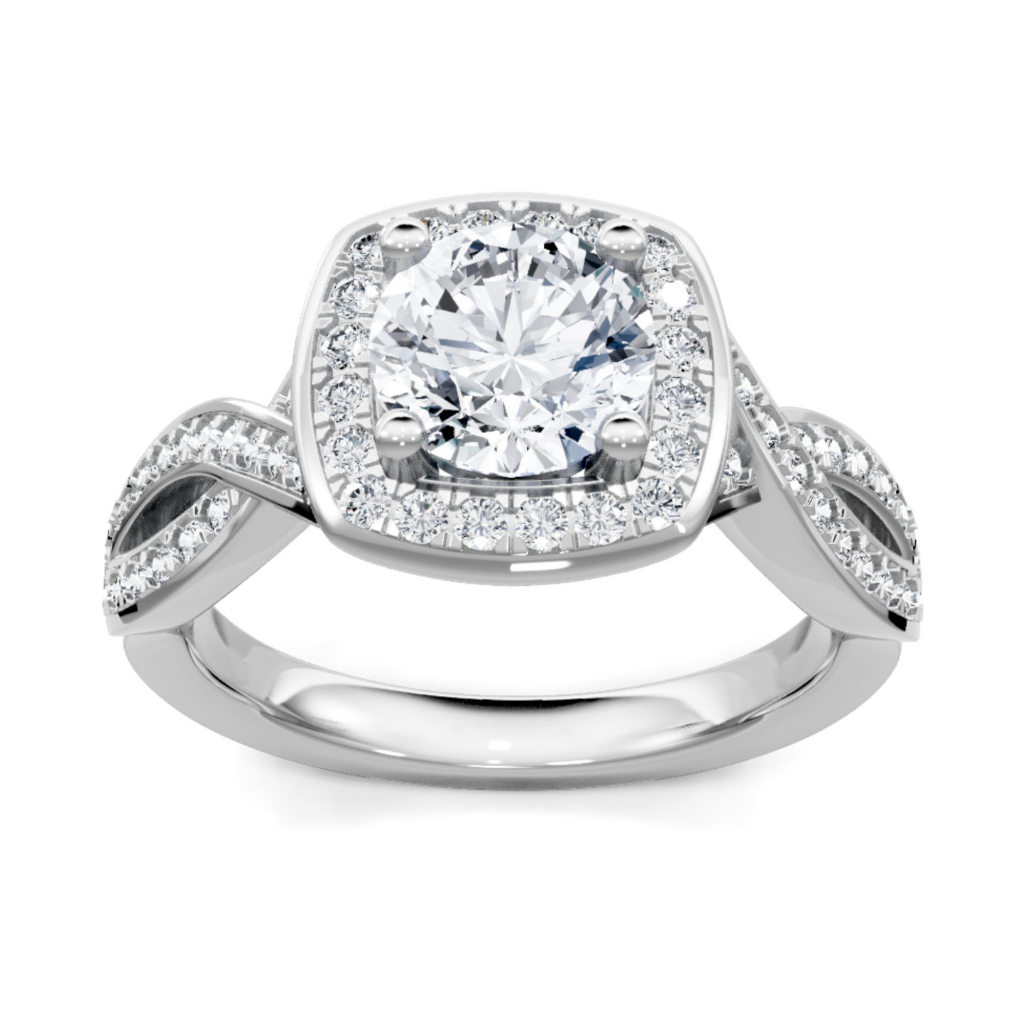 Imagine Bridal 14K White Gold Round Diamond Engagement Ring 0.40ct
