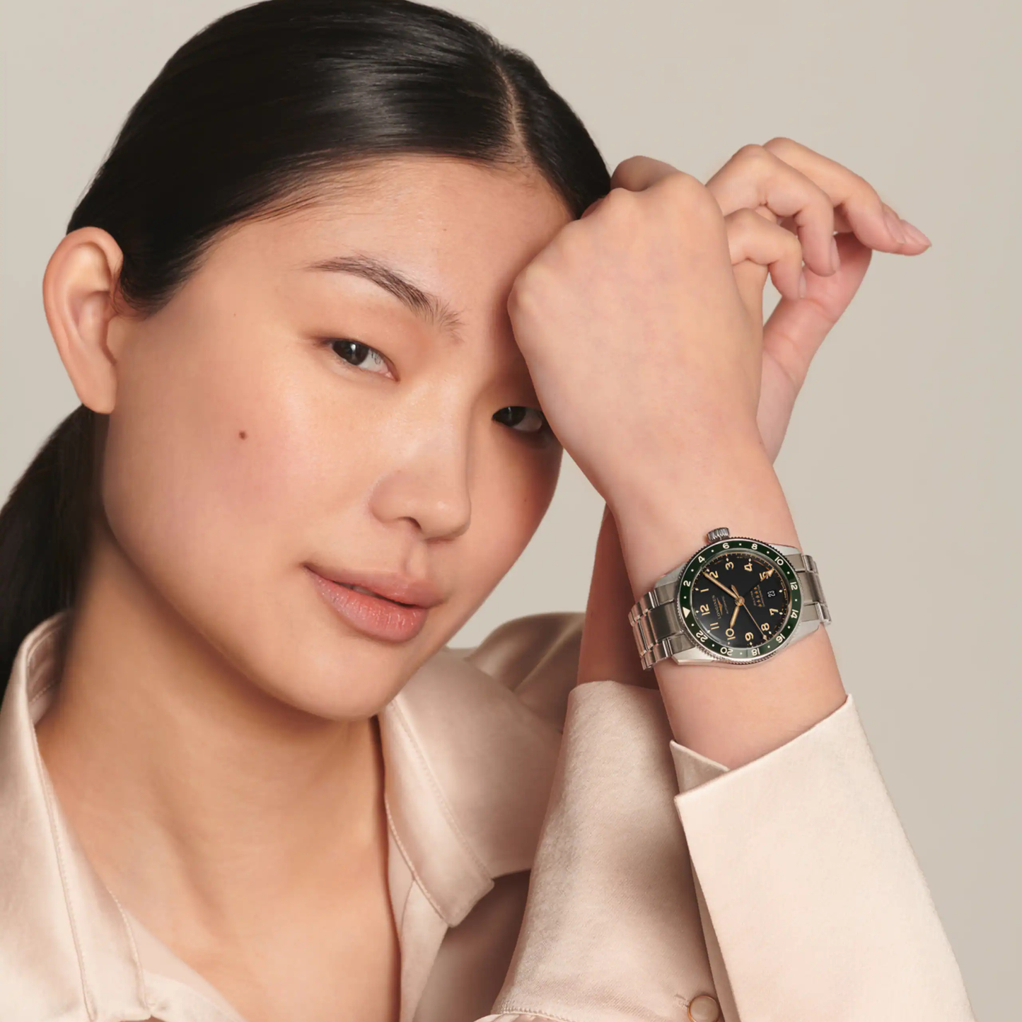 Longines Spirit Zulu Time Watch - Green Dial 39 mm