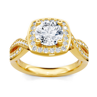 Imagine Bridal 14K Yellow Gold Round Diamond Engagement Ring 0.40ct