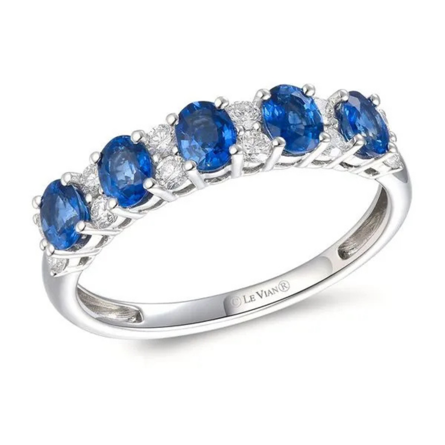 Le Vian 14K Vanilla Gold Blueberry Sapphire and Vanilla Diamond Ring 1ct