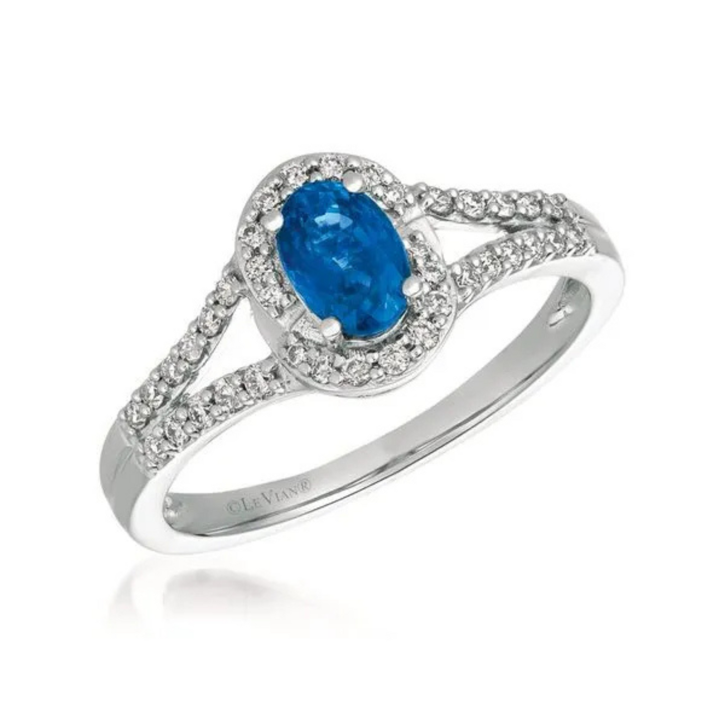 Le Vian 14K Vanilla Gold Blueberry Sapphire and Vanilla Diamond Ring 0.625ct