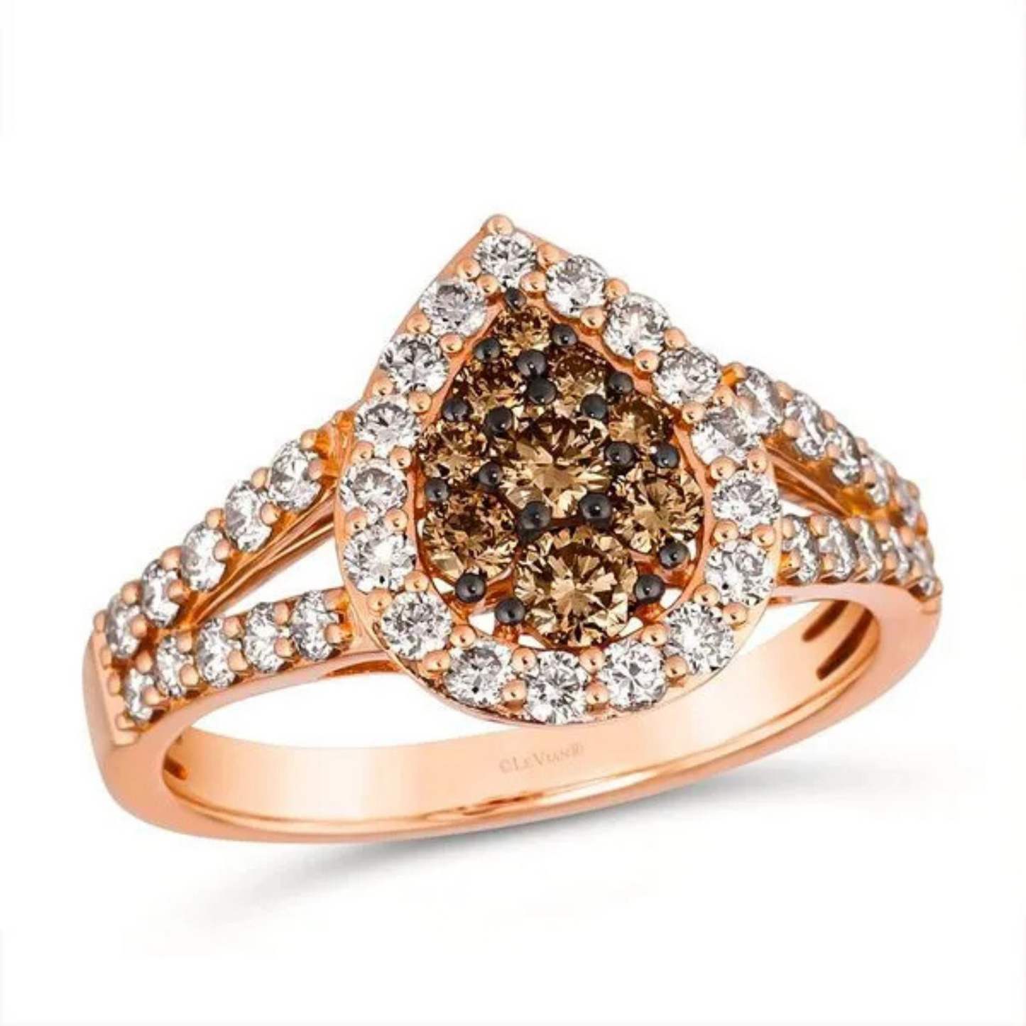 Le Vian 14K Strawberry Gold Chocolate and Nude Diamond Ring 0.625ct