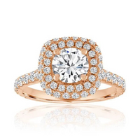 Imagine Bridal 14K Yellow Gold Cushion Diamond Engagement Ring 1.25ct