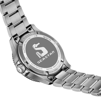 Tissot Seastar 1000 Stainless Steel Black GMT Watch 40 mm