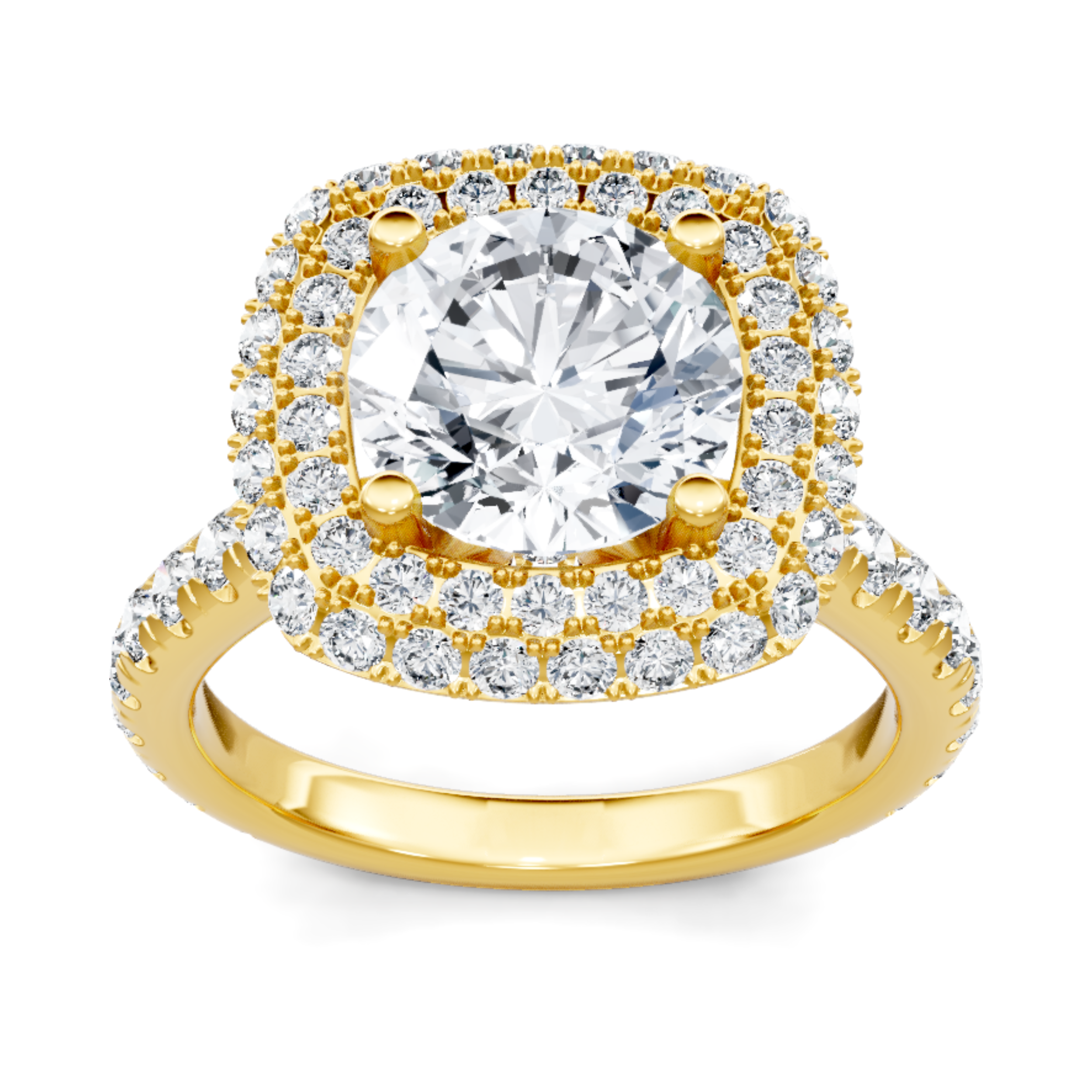 Imagine Bridal 14K Yellow Gold Cushion Diamond Engagement Ring 1.25ct