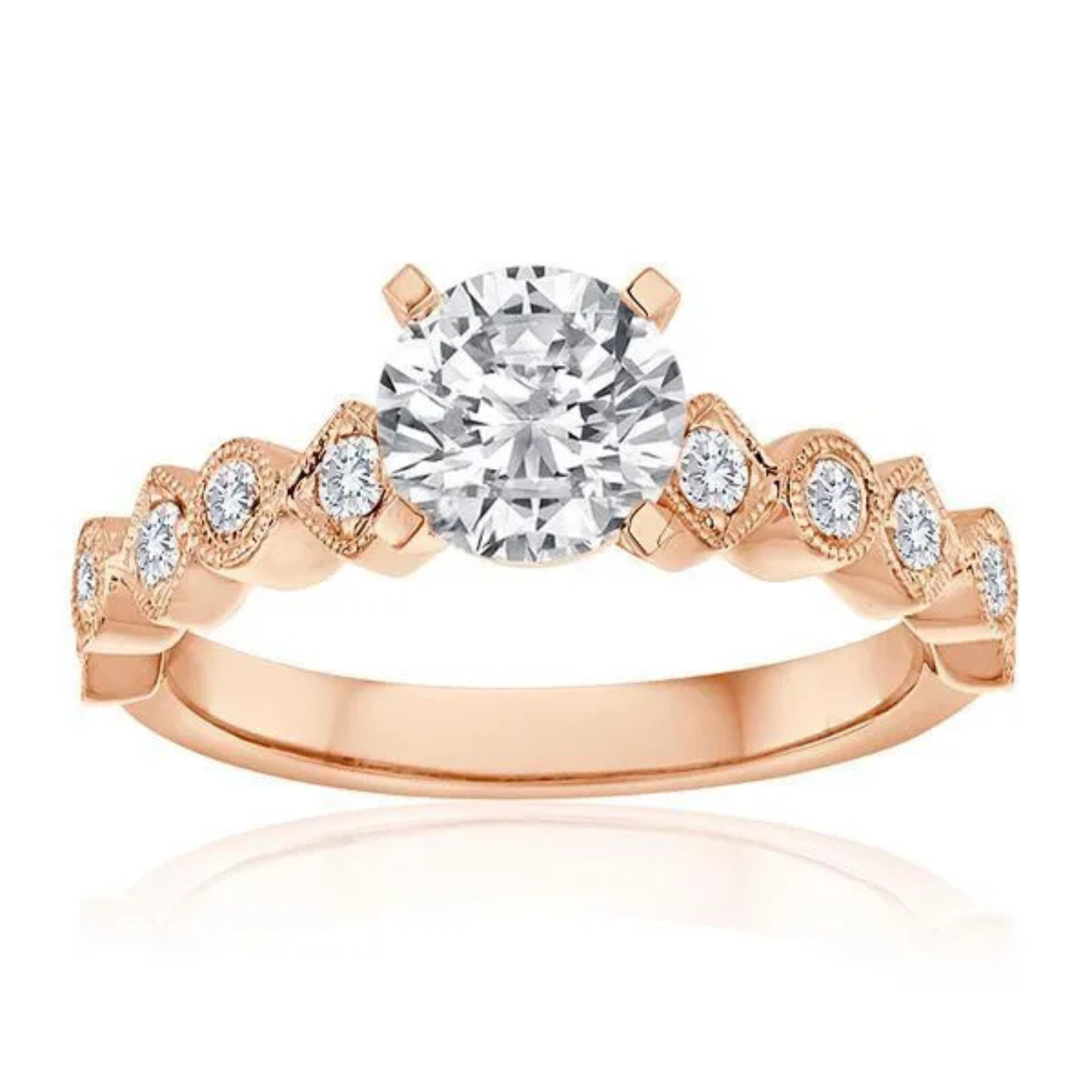 Imagine Bridal 14K White Gold Round Diamond Engagement Ring 0.25ct