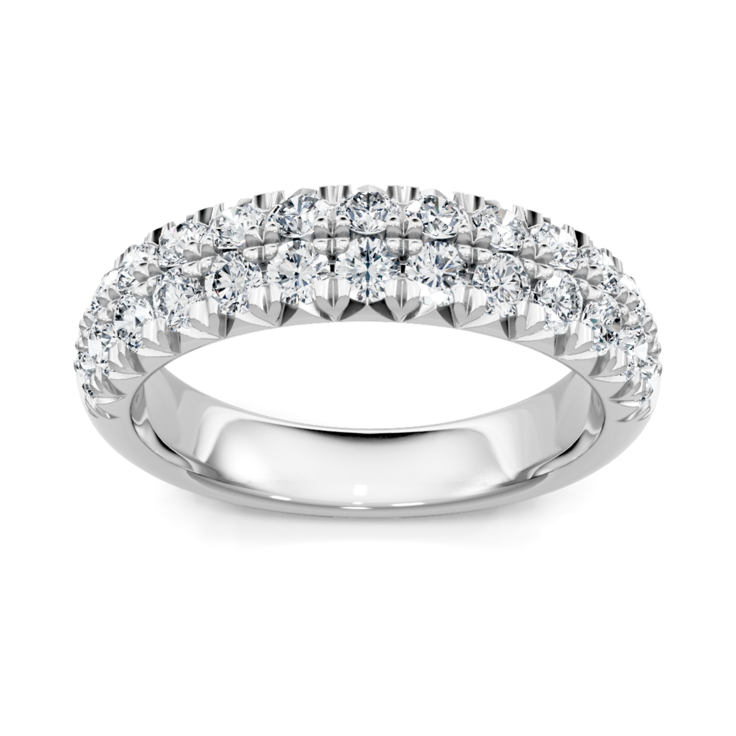 Imagine Bridal 14K White Gold Round Diamond Comfort Fit Wedding 0.50ct