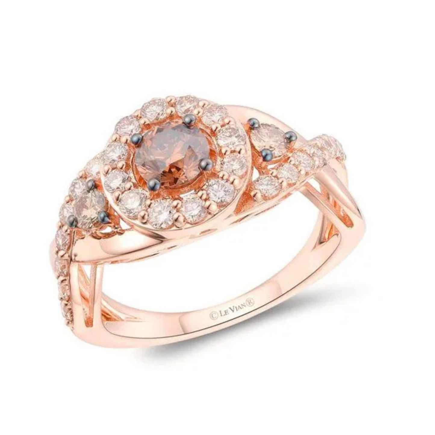 Le Vian 14K Strawberry Gold Chocolate and Nude Diamond Ring 0.625ct