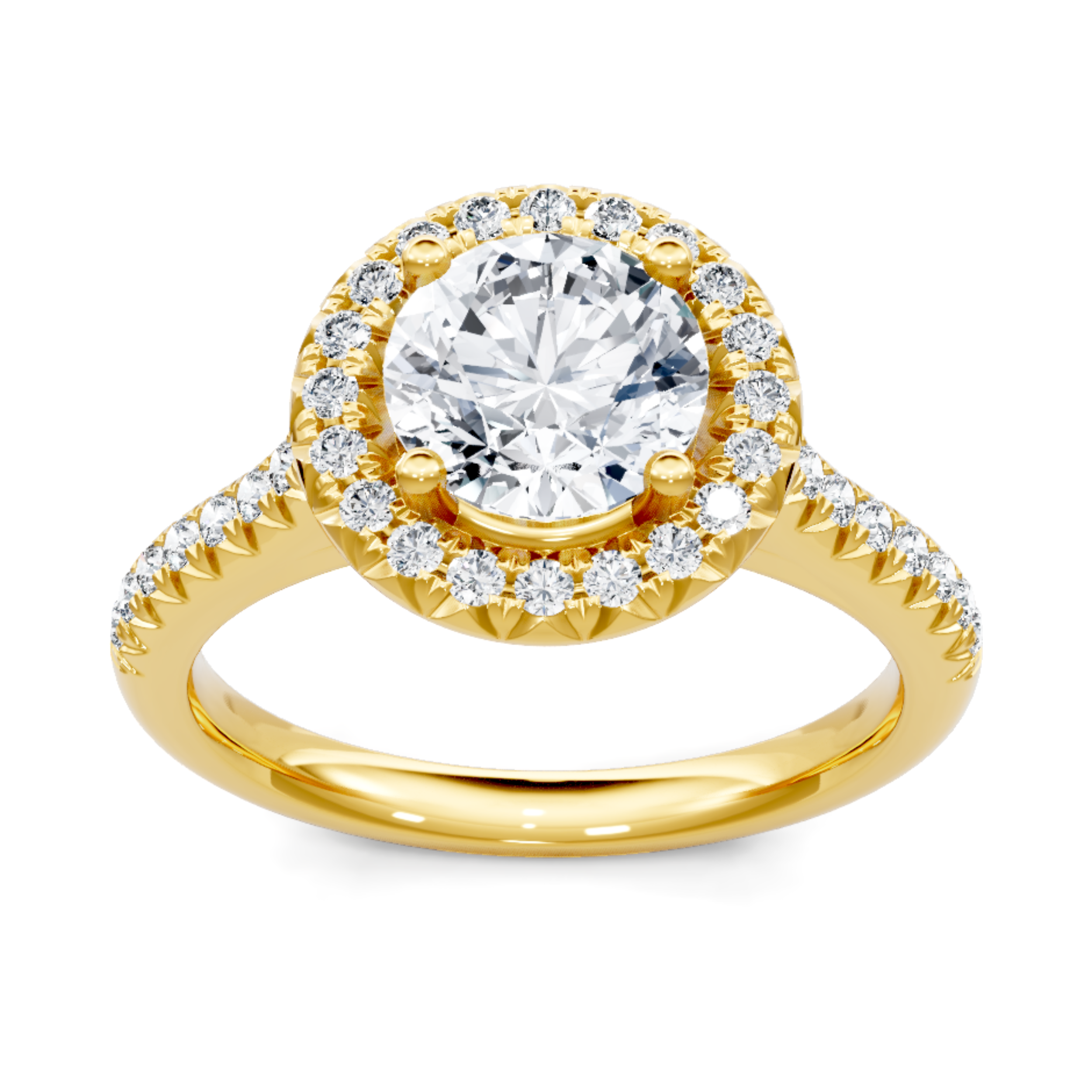 Imagine Bridal 14K Yellow Gold Round Diamond Engagement Ring 0.33ct