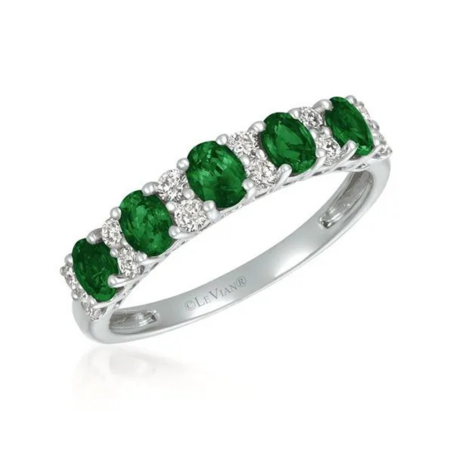 Le Vian 14K Vanilla Gold Costa Smeralda Emerald and Vanilla Diamond Ring 0.625ct
