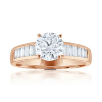 Imagine Bridal 14K Yellow Gold Baguette Diamond Engagement Ring 0.40ct