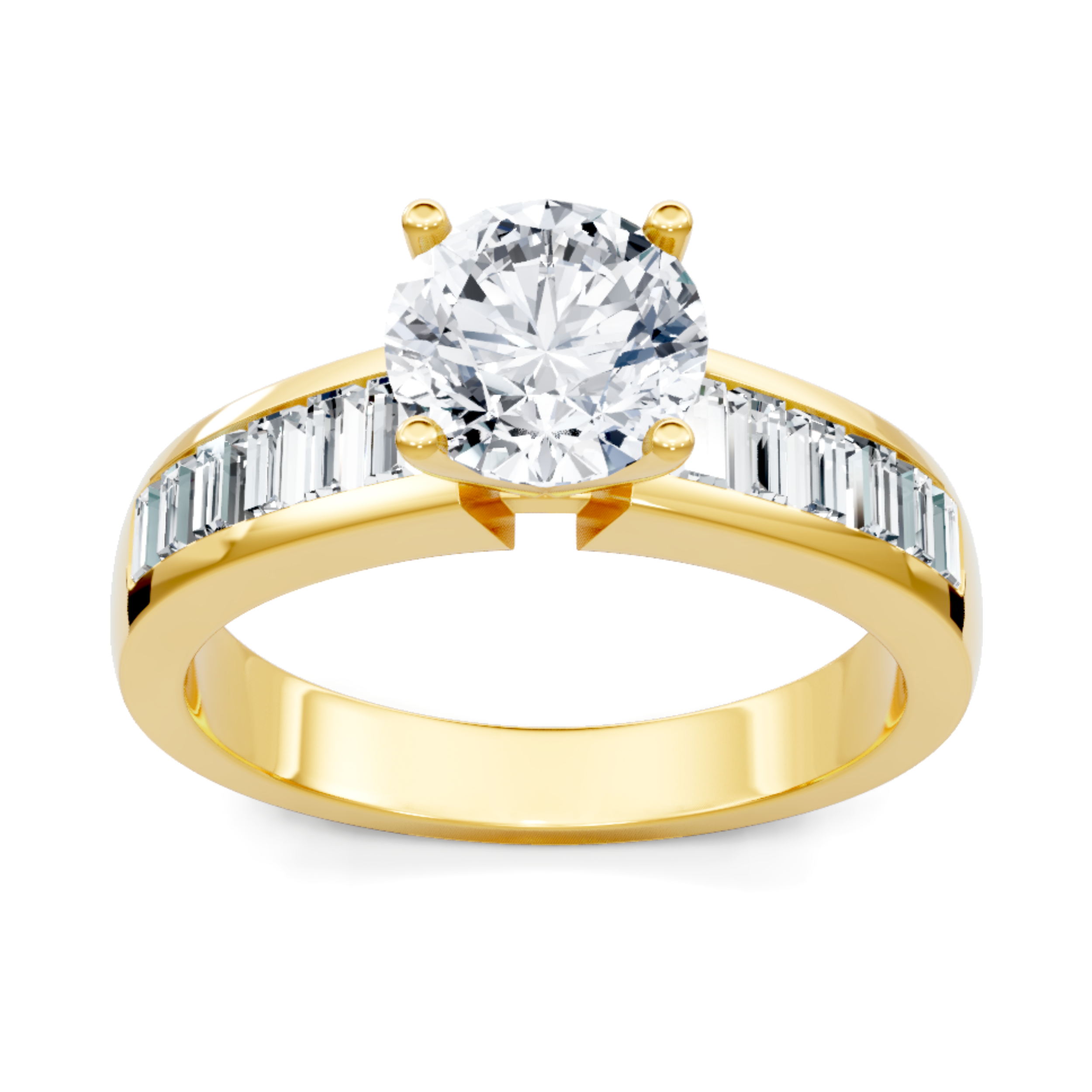 Imagine Bridal 14K Yellow Gold Baguette Diamond Engagement Ring 0.40ct