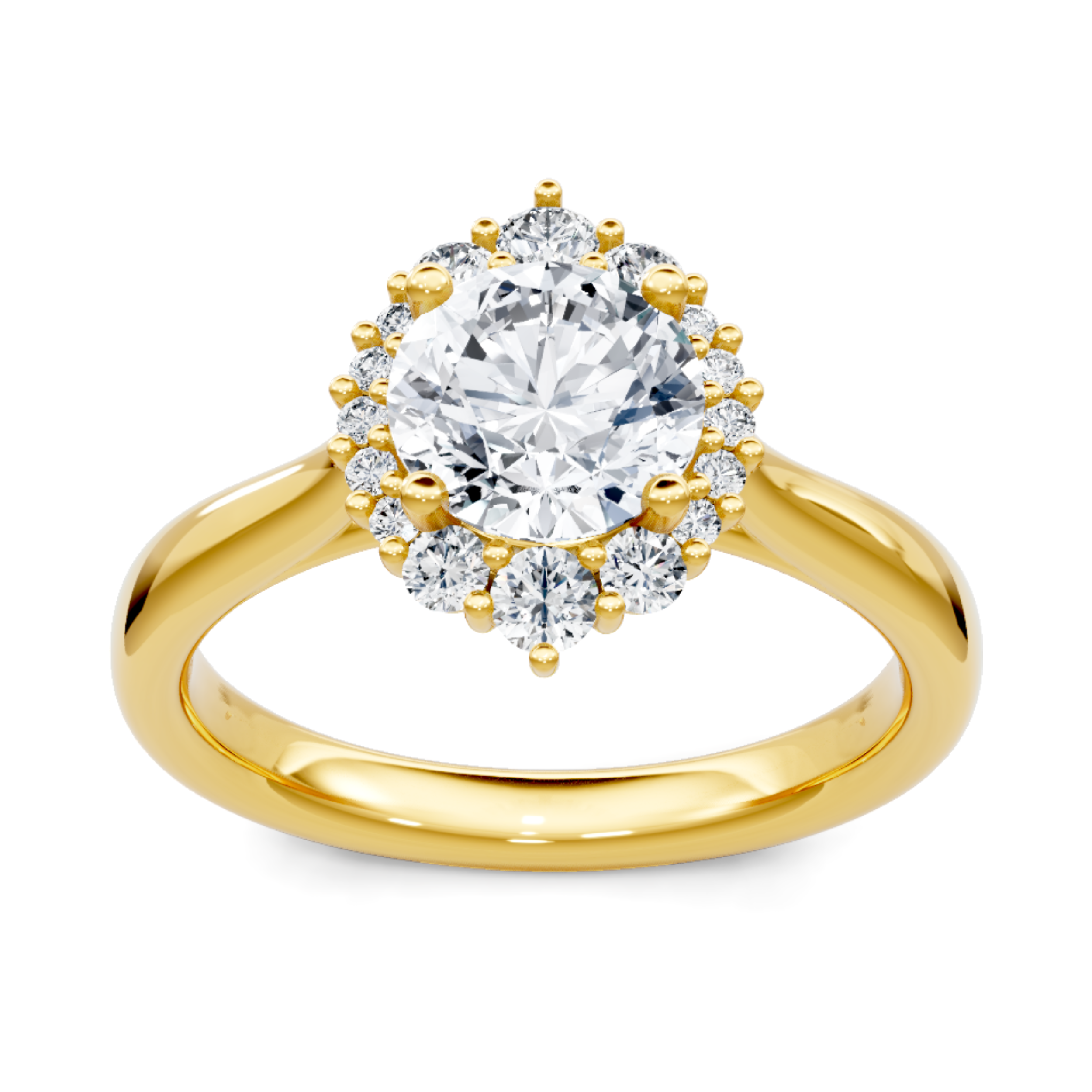 Imagine Bridal 14K Yellow Gold Round Diamond Engagement Ring 0.25ct