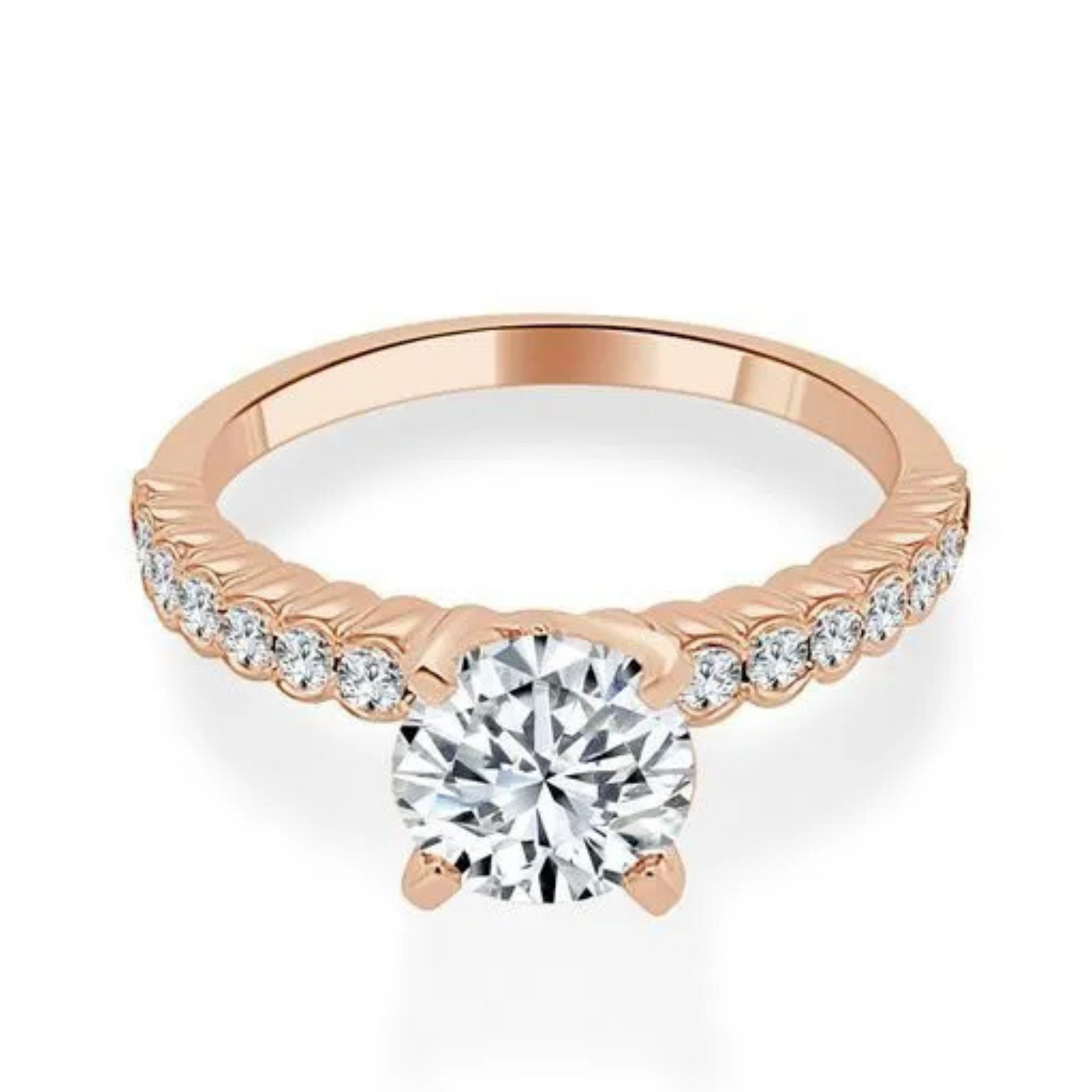 Imagine Bridal 14K Yellow Gold Round Diamond Engagement Ring 0.75ct