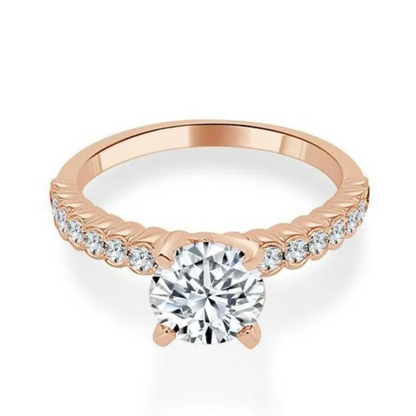 Imagine Bridal 14K Yellow Gold Round Diamond Engagement Ring 0.75ct