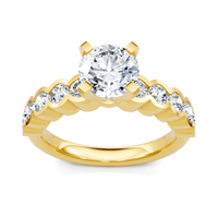 Imagine Bridal 14K Yellow Gold Round Diamond Engagement Ring 0.75ct