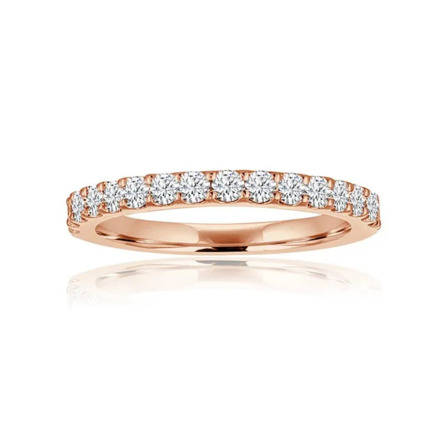 Imagine Bridal 14K Rose' Gold Round Diamond Milgrain Wedding 0.50ct