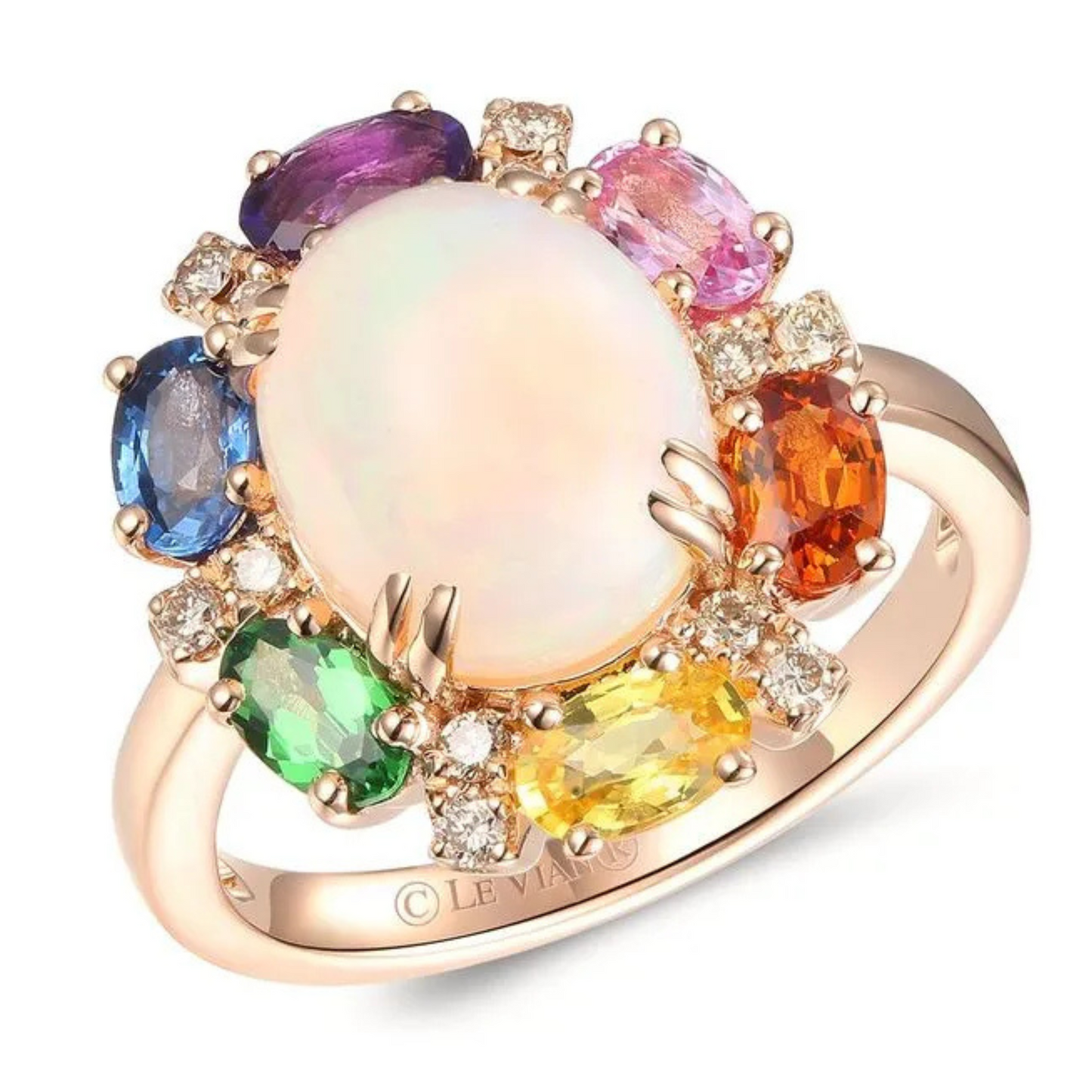 Le Vian 14K Strawberry Gold Neopolitan Opal & Multi-Gemstone Statement Ring 1.875ct