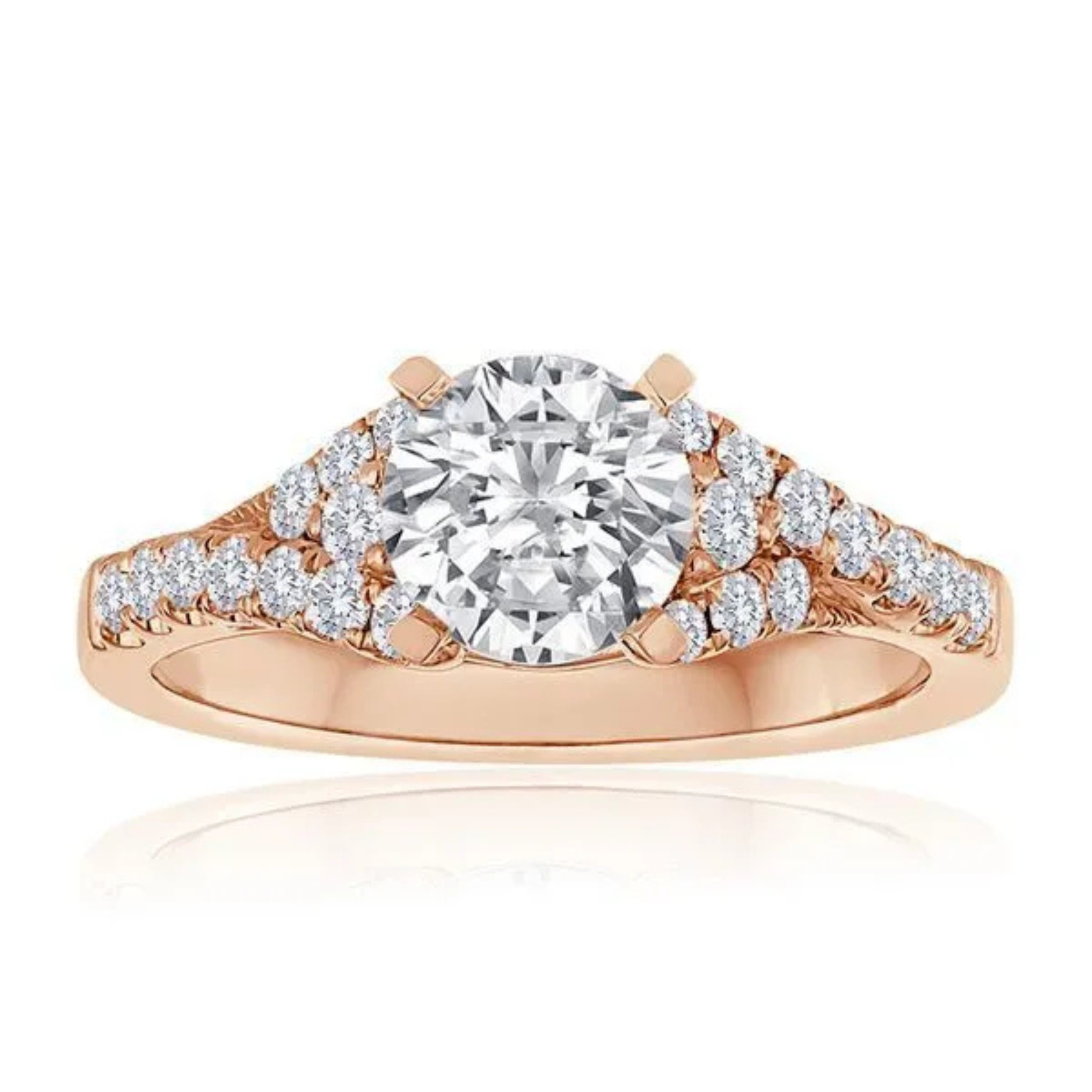 Imagine Bridal 14K Yellow Gold Round Diamond Engagement Ring 0.40ct