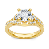 Imagine Bridal 14K Yellow Gold Round Diamond Engagement Ring 0.40ct