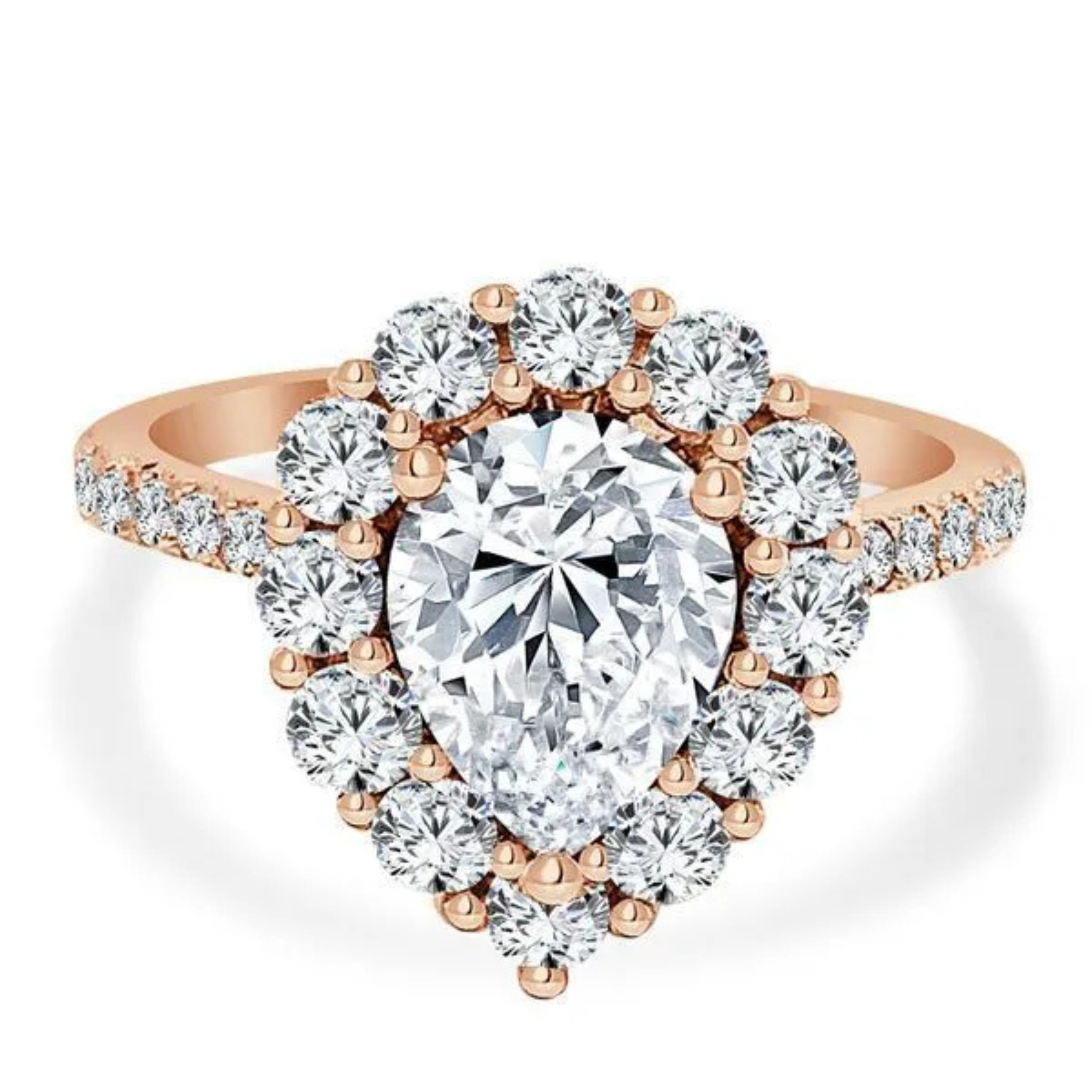 Imagine Bridal 14K Yellow Gold Pear Diamond Engagement Ring 1.00ct