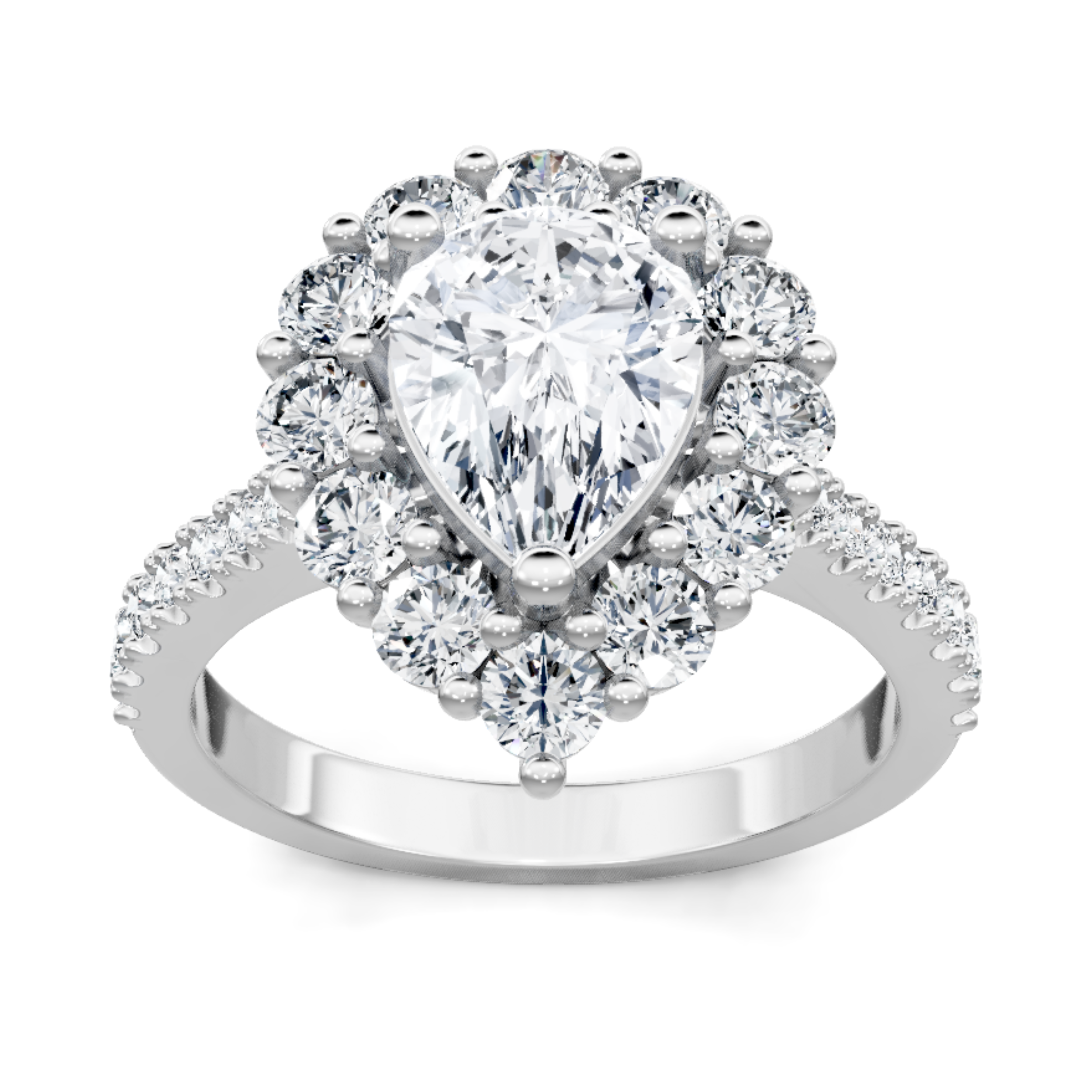 Imagine Bridal 14K White Gold Pear Diamond Engagement Ring 1.00ct
