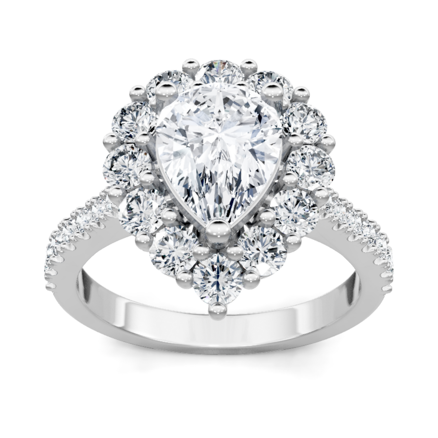 Imagine Bridal 14K White Gold Pear Diamond Engagement Ring 1.00ct