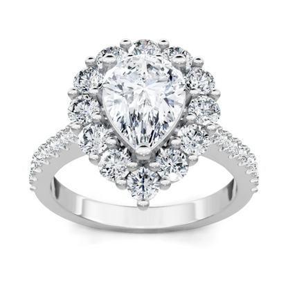 Imagine Bridal 14K White Gold Pear Diamond Engagement Ring 1.00ct