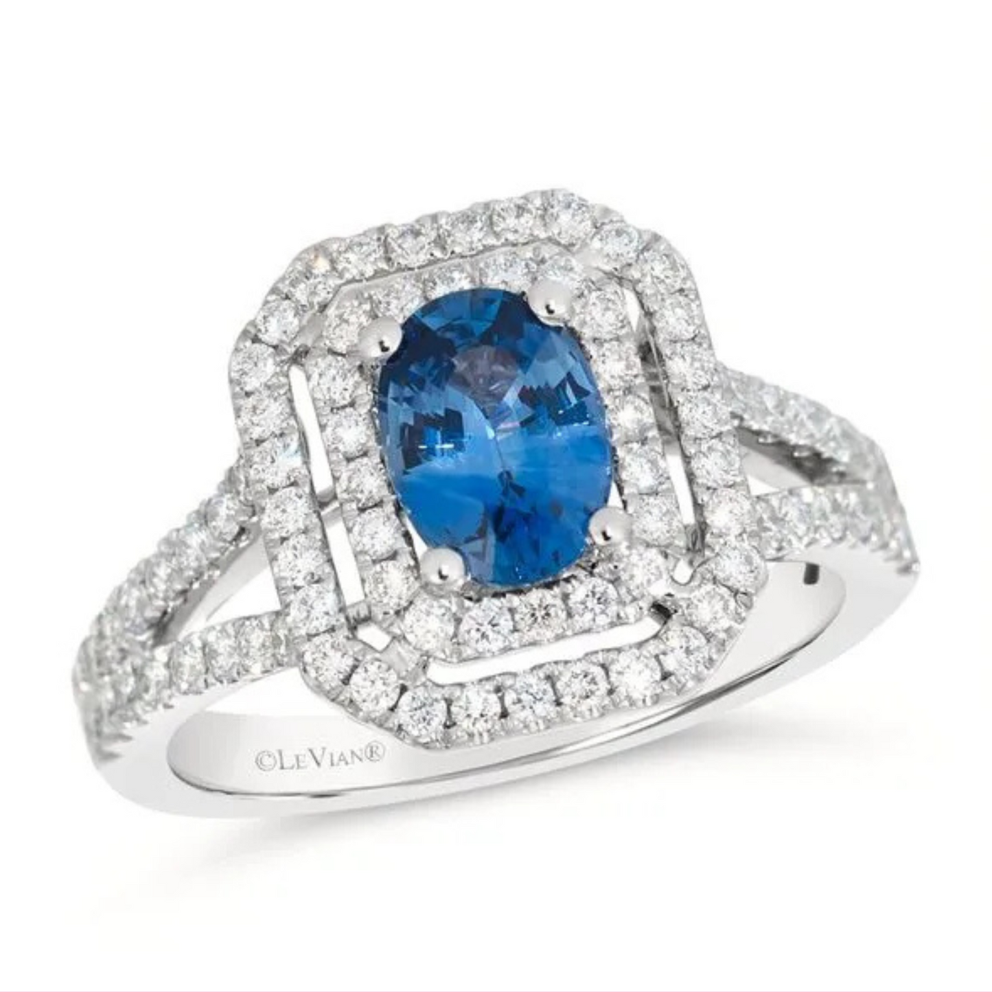 Le Vian Cornflower Sapphire and Vanilla Diamond Ring 0.75ct