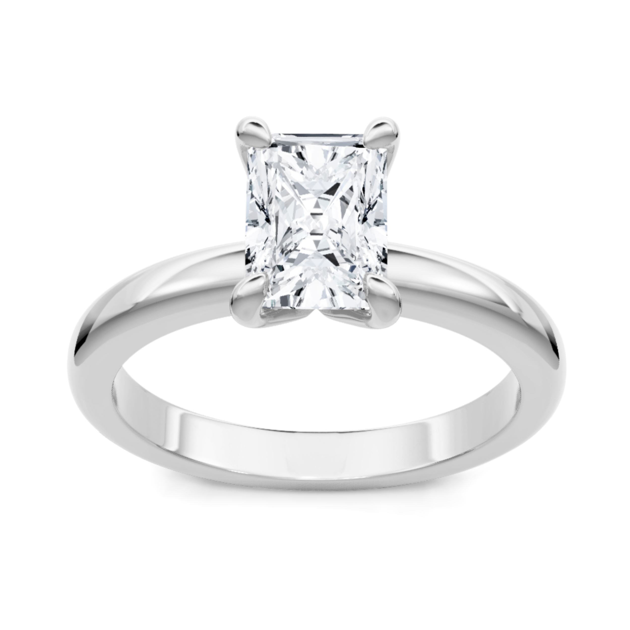 Imagine Bridal 14K White Gold Emerald Diamond Engagement Ring 1.00ct