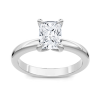 Imagine Bridal 14K White Gold Emerald Diamond Engagement Ring 1.00ct