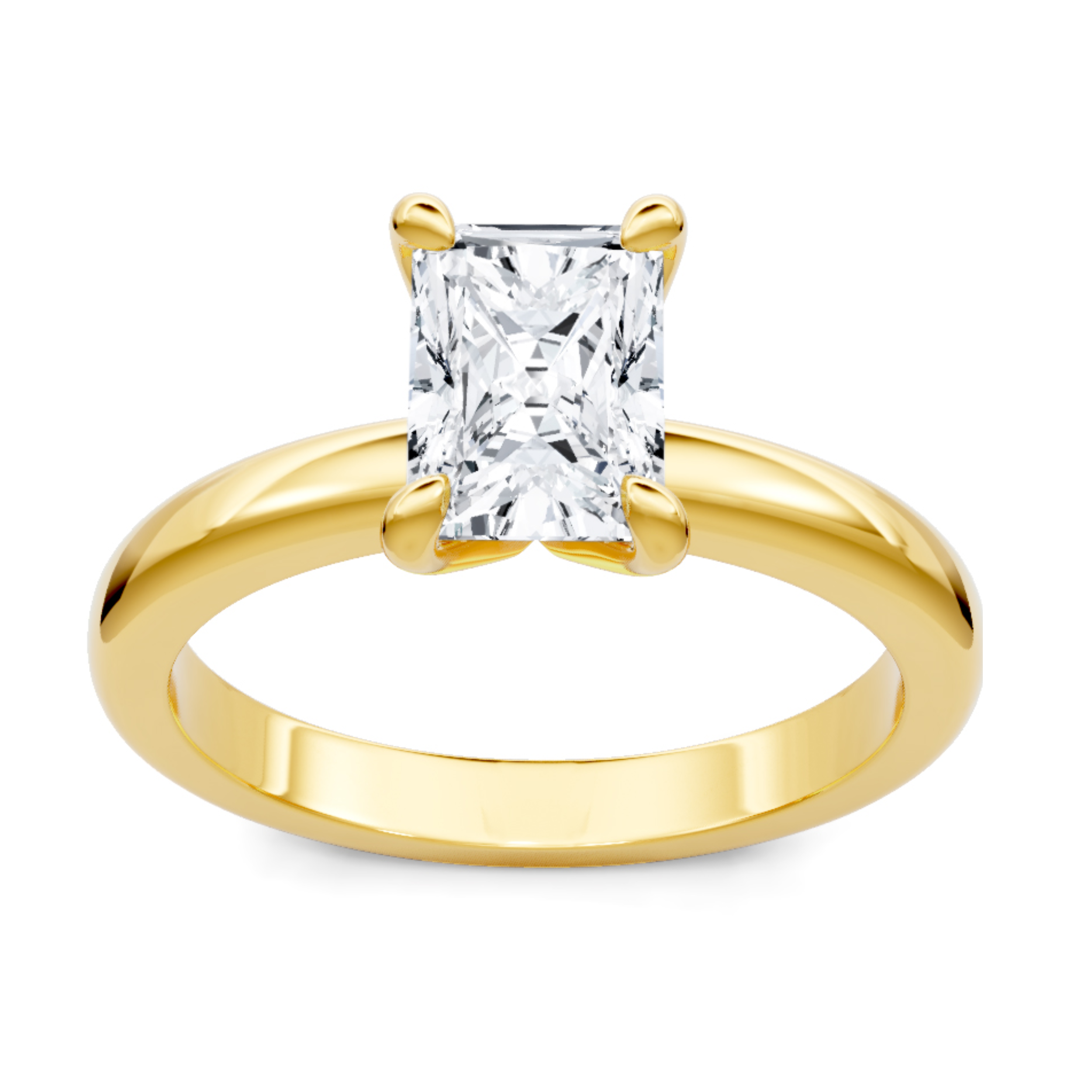 Imagine Bridal 14K Yellow Gold Emerald Diamond Engagement Ring 1.00ct