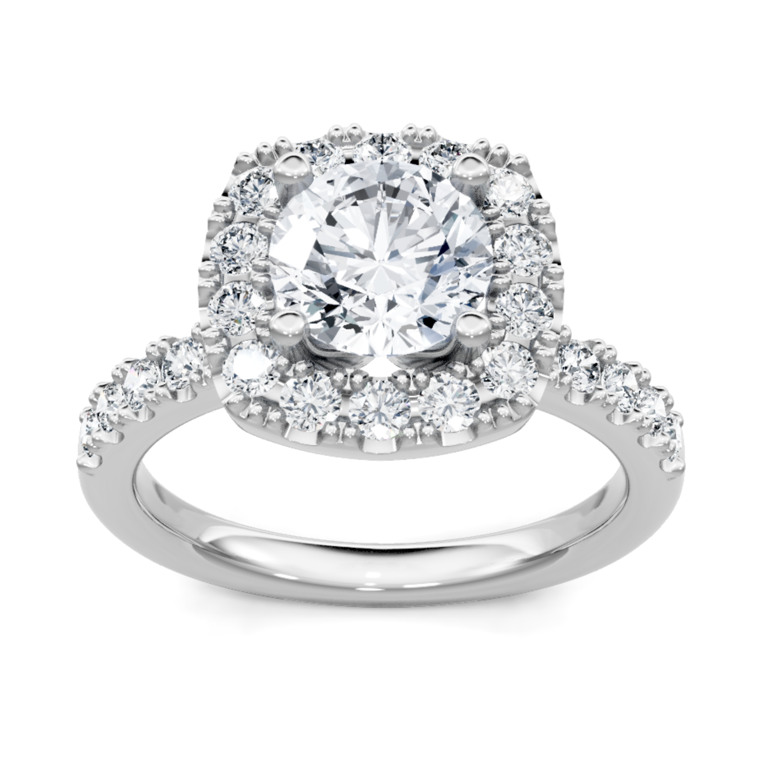 Imagine Bridal 14K White Gold Cushion Diamond Engagement Ring 0.60ct