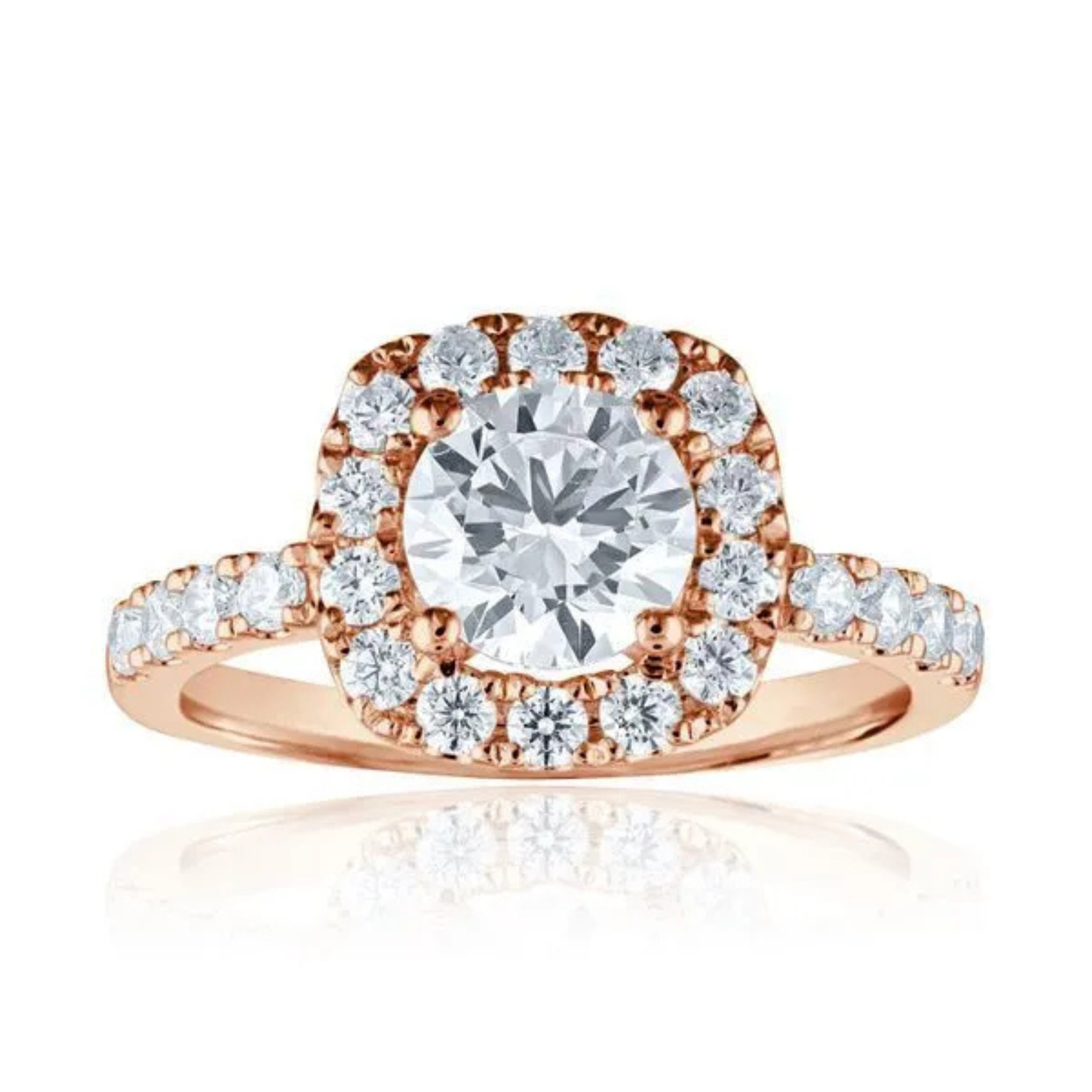 Imagine Bridal 14K White Gold Cushion Diamond Engagement Ring 0.60ct