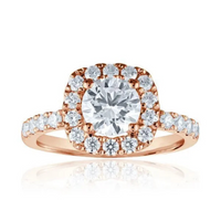 Imagine Bridal 14K White Gold Cushion Diamond Engagement Ring 0.60ct