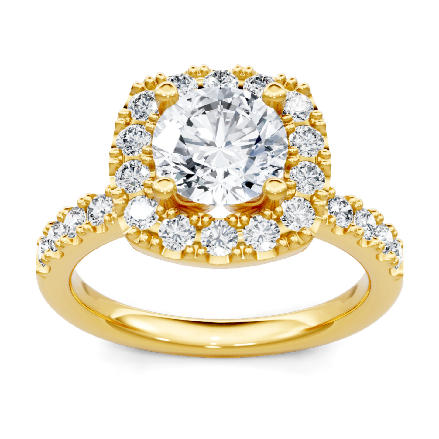 Imagine Bridal 14K Yellow Gold Cushion Diamond Engagement Ring 0.60ct