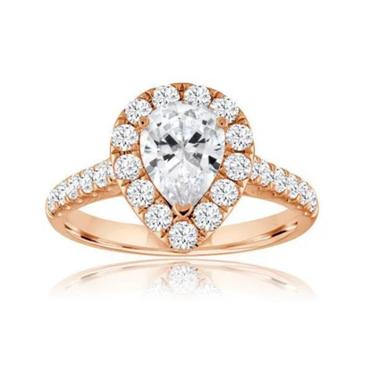 Imagine Bridal 14K White Gold Pear Diamond Engagement Ring 0.75ct