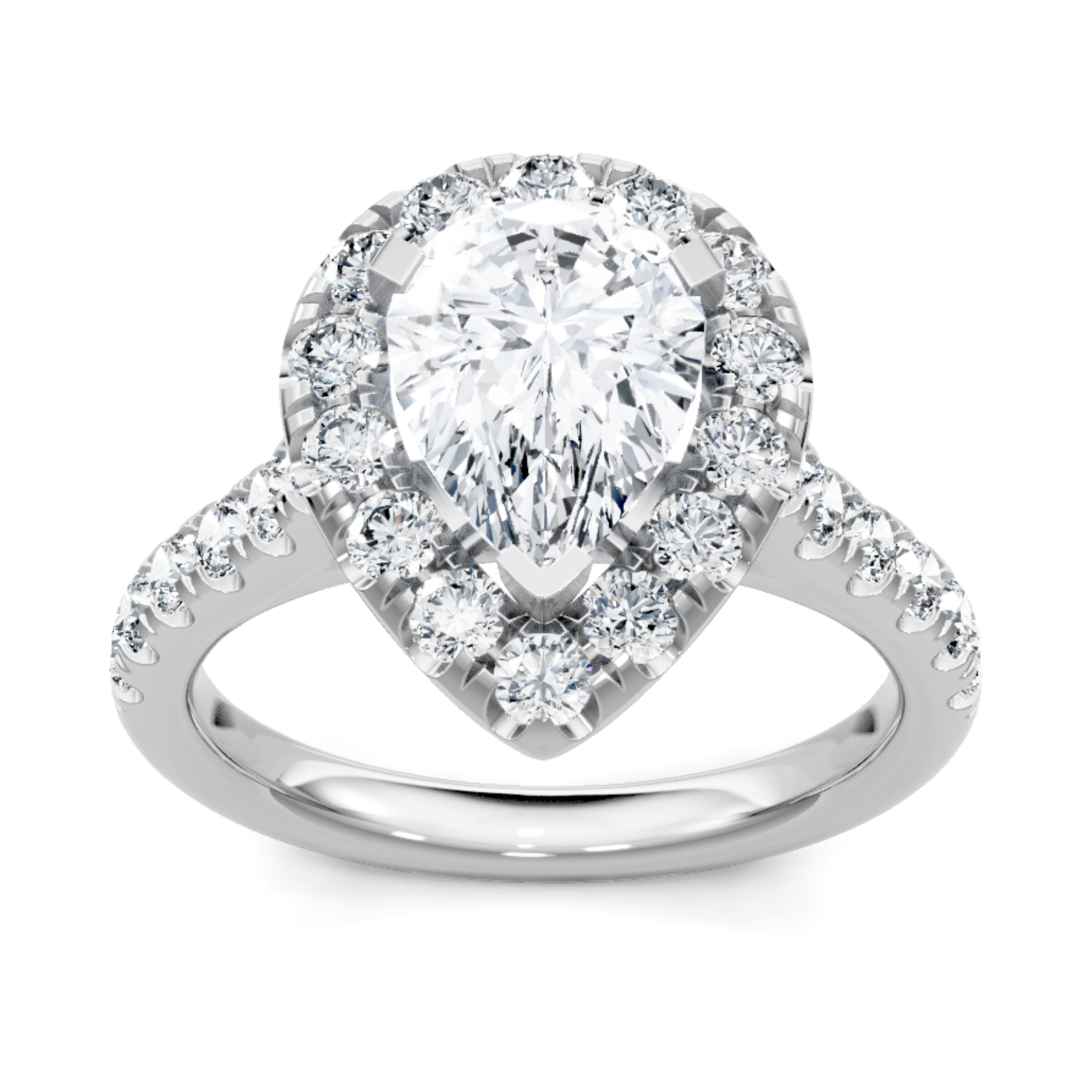 Imagine Bridal 14K White Gold Pear Diamond Engagement Ring 0.75ct