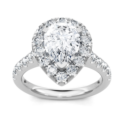 Imagine Bridal 14K White Gold Pear Diamond Engagement Ring 0.75ct