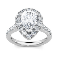 Imagine Bridal 14K White Gold Pear Diamond Engagement Ring 0.75ct