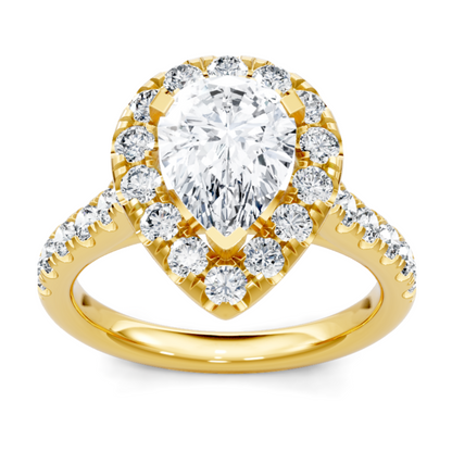 Imagine Bridal 14K Yellow Gold Pear Diamond Engagement Ring 0.75ct