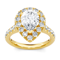 Imagine Bridal 14K Yellow Gold Pear Diamond Engagement Ring 0.75ct