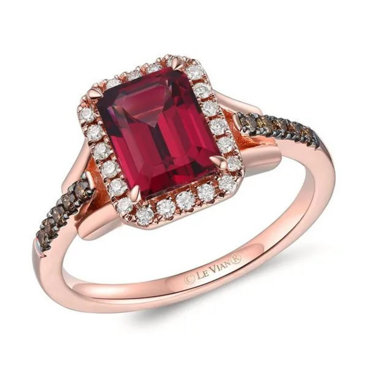 Le Vian 14K Strawberry Gold Raspberry Rhodolite & Nude Diamond Statement Ring 1.875ct