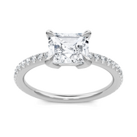 Imagine Bridal 14K White Gold Emerald Diamond Engagement Ring 0.25ct